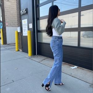 Pretty little thing split hem jeans